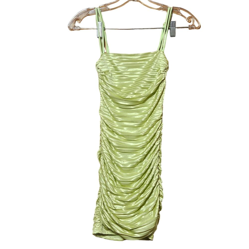 Lucy In The Sky Green Ruched Mini Dress Size XS